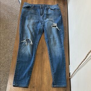 Distressed Blue Jeans